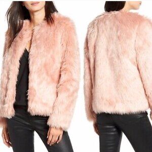 Chelsea28 Pink Misty Faux Fur Coat Women's XS